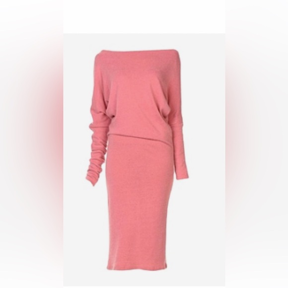 SOUVENIR- pink sweater half sleeve dress 80%POLYESTER 15%VISCOSA 5 %ELASTANE - Picture 2 of 8